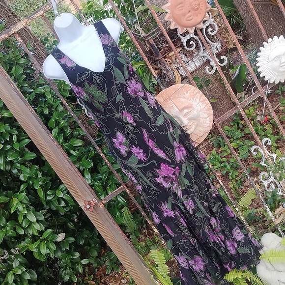 Eva Blue Dresses & Skirts - '90s Vintage Silk Maxi Tank Dress Size Small, Eva Blue Designer
